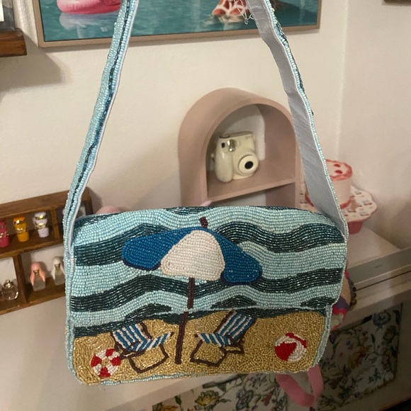 Beaded Beach Scene Women's Bag - Picture 1 of 1
